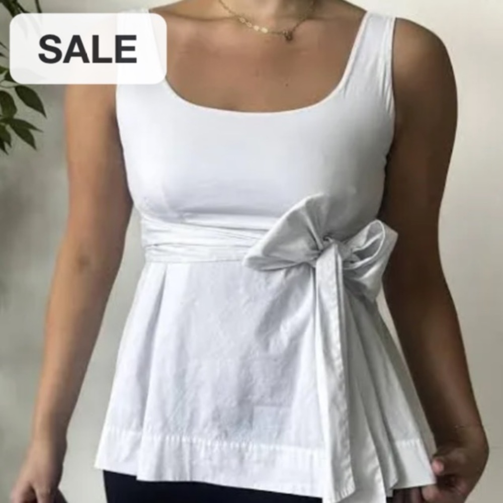 Tailored linen tie blouse